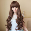 假发女长卷发齐刘海时尚，韩国修脸自然蓬松整顶大波浪长发头发发型