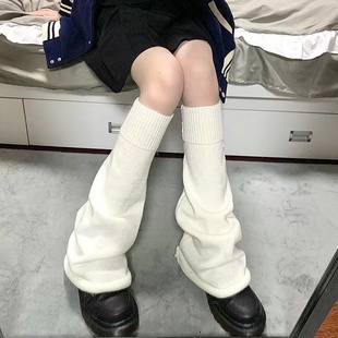 jk袜套针织白色堆堆袜子女y2k辣妹小腿套日系亚文化原宿长筒腿套