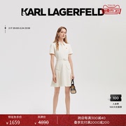 karllagerfeld卡尔拉格，斐夏季女黑色短袖连衣裙老佛爷