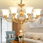 美式复古全铜吊灯轻奢大气客厅，家用灯具欧式温馨卧室灯简约餐厅灯