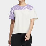 adidas阿迪达斯NEO短袖T恤女装2024运动服圆领上衣透气半袖