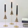黑色圣诞烛台金色，高脚现代金属铁艺装饰摆件烛光，晚餐浪漫布置道具