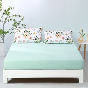 富安娜家纺床上用品纯棉单件床笠纯色床罩床垫套罩防滑固定床套罩