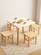 小桌子餐桌家用小户型，简易吃饭方桌户外便携式简约客厅实木矮桌
