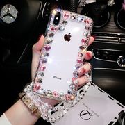 适用于苹果14手机壳iphone13pro硅胶套女款12promax水钻网红同款14max透明防摔简约12mini挂绳全包边钻潮牌5g