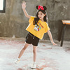 女童短袖t恤2024夏季韩版中大童，宽松短款时髦洋气蝙蝠袖上衣