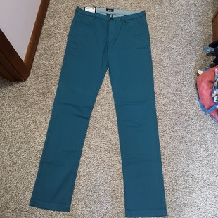 hugoboss雨果博斯男士，夏季薄款休闲裤，蓝绿色休闲棉质长裤子