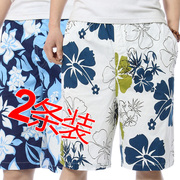 夏季男士休闲裤宽松五分裤，纯棉沙滩裤男大码运动短裤子，大裤衩外穿