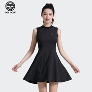 dexgolf韩国高尔夫服装夏时尚(夏时尚)修身运动裙无袖网球高球连衣裙白色
