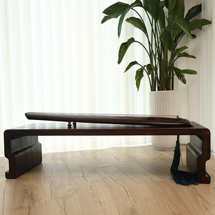 1.38米老桐木古琴塔桌，一体实木茶桌，新中式茶桌