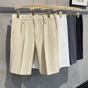 男休闲个性潮西裤五分短裤，青春流行ins夏季直筒型纯色潮流