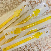 小黄鸭直尺学生文具黄色透明亚克力尺子12cm水晶尺卡通小鸭造型尺