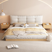 日式榻榻米落地矮床1.8米单双人(单双人)科技布软包床阁楼出租房板式床