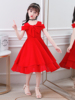 女童雪纺夏装网红大童洋气连衣裙夏季小女孩六一儿童节舞蹈裙