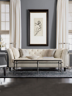 美式乡村实木沙发布艺沙发组合法式轻奢小户型客厅高端沙发可定制