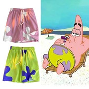 派大星同款沙滩裤男士可下水夏季加肥加大码潮牌泳裤五分短裤休闲