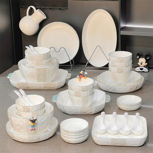 釉下彩陶瓷碗碟碗盘套装家用高级感2024餐具碗筷饭碗汤碗组合