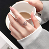 日韩简约设计电镀s925纯银，小蛇可调节戒指，女尾戒指环时尚饰品