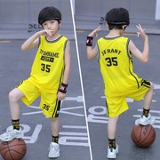 大男童篮球服运动套装2024夏季无袖两件套球服儿童男孩子球衣