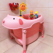 宝宝洗澡桶可坐折叠儿童冬天泡澡桶中大童浴桶家用大号宝宝游泳桶