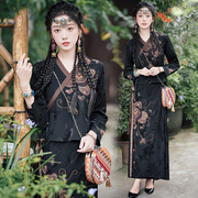 速发新中式改良汉服女装中国风，提花刺绣唐装民族风上衣汉