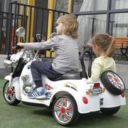 电动轮摩托车儿四轮童三车大号宝宝双人可坐玩具童车胎86572双胞