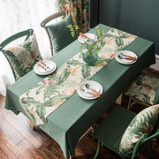 美式田园餐桌布茶几桌布布艺棉麻小清新长方形现代简约桌旗椅垫