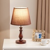 酒店美式乡村台灯卧室床头咖啡亚麻白温馨房间全实木装饰灯具中式