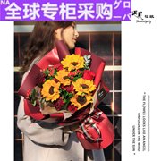 欧洲成都鲜花速递同城花店送花向日葵花束送老师领导男友女友