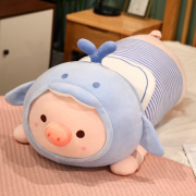 高档可爱猪猪抱枕长条枕，床上睡觉超大布娃娃，小猪公仔毛绒玩具女生