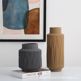 简约现代陶瓷花瓶，花插创意电视柜家居软装摆件