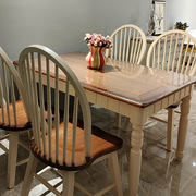 912款美式复古实木餐桌家用小户型地中海风格餐桌椅组合