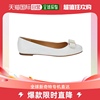 香港直邮salvatoreferragamo女士，白色牛皮平底船鞋01-a181-744