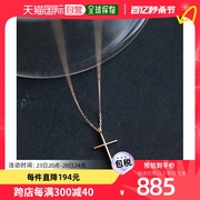 日本直邮cui-cui女士k10黄金，十字架吊坠项链独特光泽配合各种
