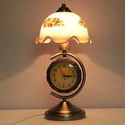 欧式复古田园古典卧室床头灯新中式带钟表可调光书房装饰玻璃