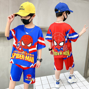 男童夏装蜘蛛侠套装儿童运动帅气炸街两件套男宝宝夏超人童装