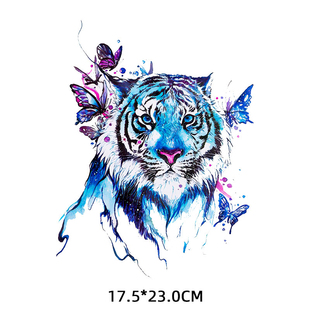 彩绘动物图案t恤热转印a级，胶印烫画贴潮牌狮子，柯式印花衣服贴定制