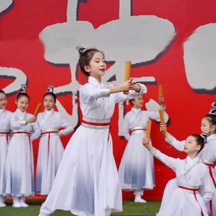 壮志少年行舞蹈服儿童国学汉服，古典中国风少年志演出服扇子舞服装