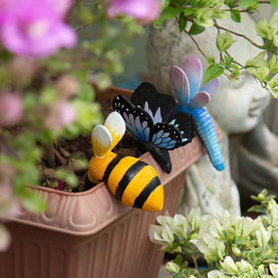 花园装饰庭院盆景装饰小摆件园艺摆件仿真蝴蝶挂盆爬缸动物挂件