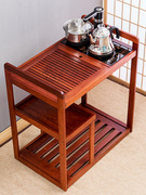 移动茶台茶车茶具套装乌金石茶盘，自动电磁炉家用茶水柜实木小茶桌