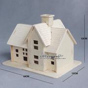 儿童组装积木3D立体拼图建筑模型手工制作木头拼装小房子木质玩具
