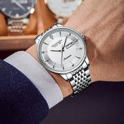 男士全自动机械商务，男表精钢瑞士手表，男款超薄白面饰品gj16265