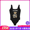 Moschino时尚个性女 彩绘泰迪熊 连体泳衣T恤黑色42030576