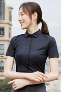 气质衬衣女职业2024夏季法式黑色正装工作服长袖白色短袖衬衫