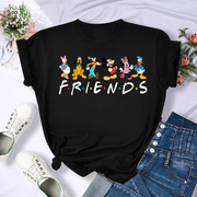 Friends Mouse T-shirt 超火卡通老鼠T恤短袖夏季男女黑色体恤衫