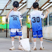 夏季球衣儿童篮球服套装男女童短袖速干比赛训练服男孩潮流运动服