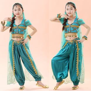 儿童民族舞蹈演出服六一印度舞，服装异域茉莉公主，风套装女童肚皮舞