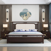 新中式床实木高箱储物床中式轻奢卧室1.8米双人软靠床一米五