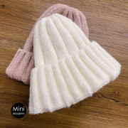韩国进口puell儿童毛线，针织帽女孩条纹，锥顶帽锥形帽秋冬保暖