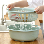 洗菜盆米沥水篮家用厨房，客厅双层塑料，筛子洗菜篓洗水果滤水篮子